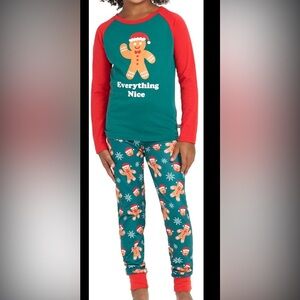 Kids Tipsy Elves Gingerbread Pajamas - Red and Green